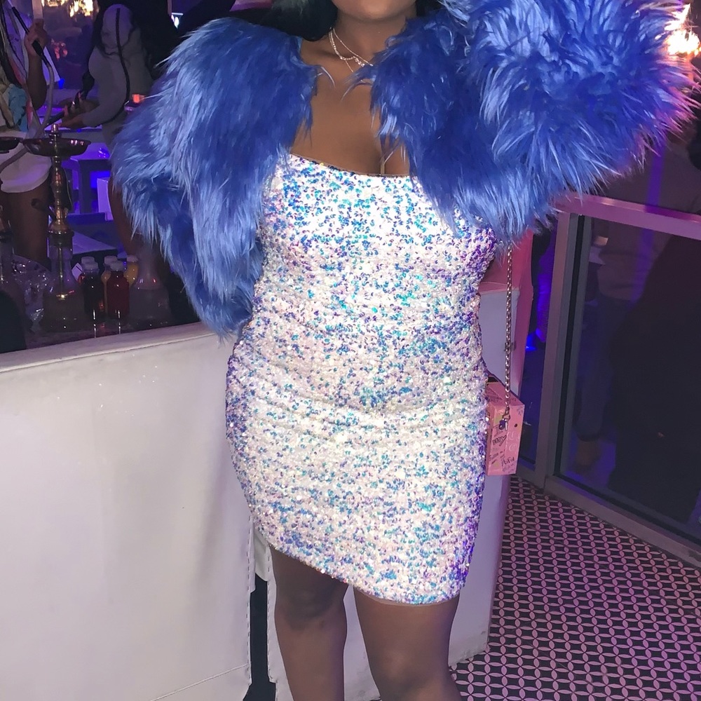 Sequin Mini Dress- White